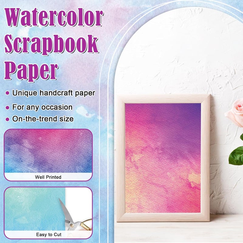 EggSun 48 Sheets Scrapbook Paper 11x11, Watercolor Pattern Decorative Scrapbook Paper for Journals DIY Cards and Photo Albums, Aesthetic Craft Supplies for Kids and Adults - Image 3